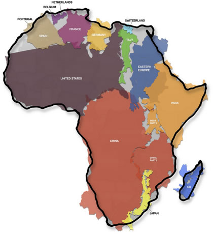 true size of Africa
